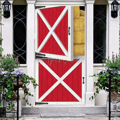 Aperturee - Aperturee Cute Farm Barn Door Cover for Birthday Baby Shower