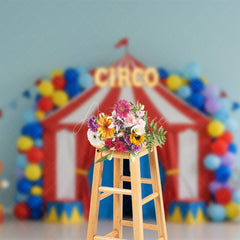Aperturee - Aperturee Cute Joker Board Circus Balloon Cake Smash Backdrop