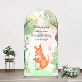 Aperturee - Aperturee Cute Kangaroo Jumping Baby Shower Arch Backdrop