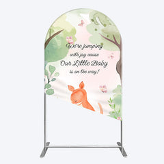 Aperturee - Aperturee Cute Kangaroo Jumping Baby Shower Arch Backdrop