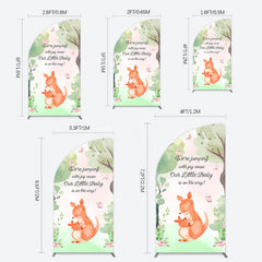 Aperturee - Aperturee Cute Kangaroo Jumping Baby Shower Half Moon Arch Backdrop