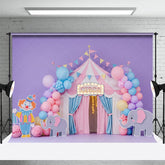 Aperturee - Aperturee Cute Macaron Color Scheme Circus Cake Smash Backdrop