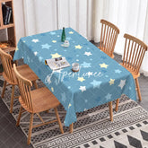 Aperturee - Aperturee Cute Stars Blue Rectangle Tablecloth For Kids
