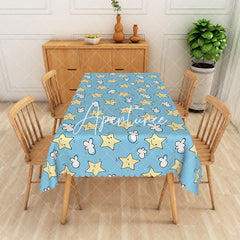 Aperturee - Aperturee Cute Stars With Expressions Rectangular Tablecloth