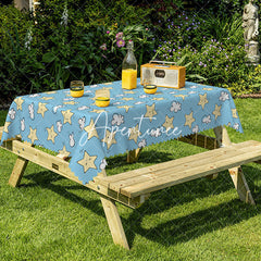 Aperturee - Aperturee Cute Stars With Expressions Rectangular Tablecloth