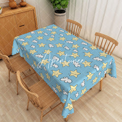 Aperturee - Aperturee Cute Stars With Expressions Rectangular Tablecloth