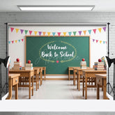 Aperturee - Aperturee Cute Welcome Back To School Classroom Photo Backdrop