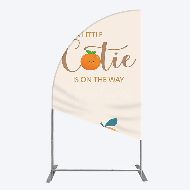Aperturee - Aperturee Cutie On The Way Baby Shower Party Half Moon Arch Backdrop