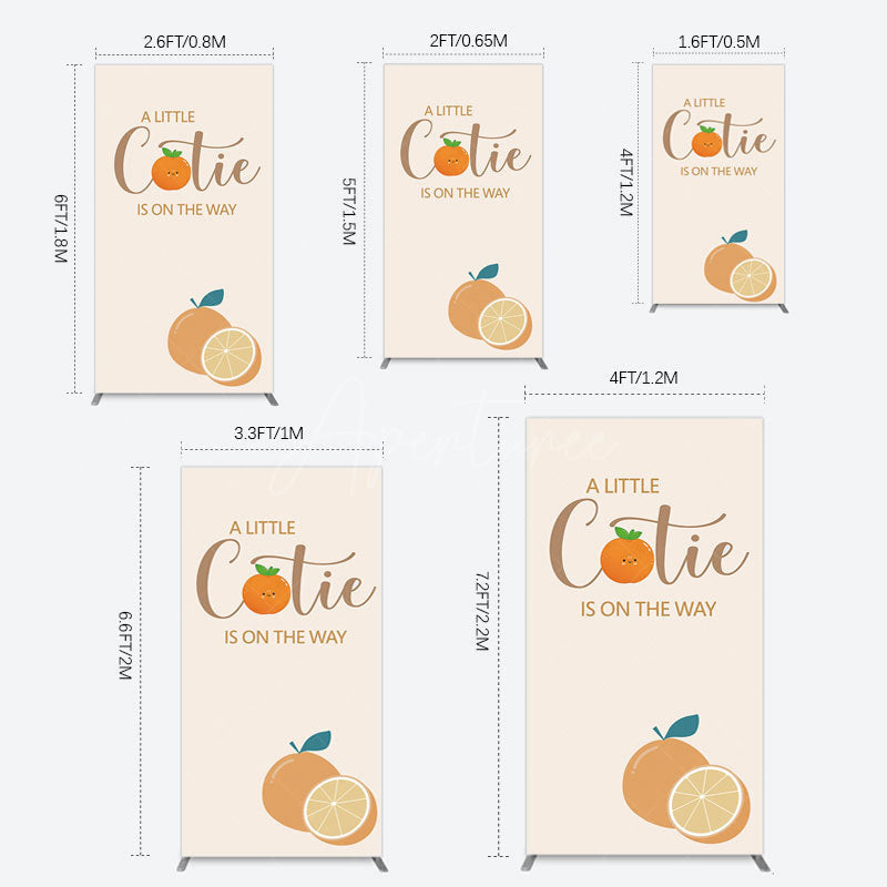 Aperturee - Aperturee Cutie On The Way Baby Shower Party Rectangle Backdrop