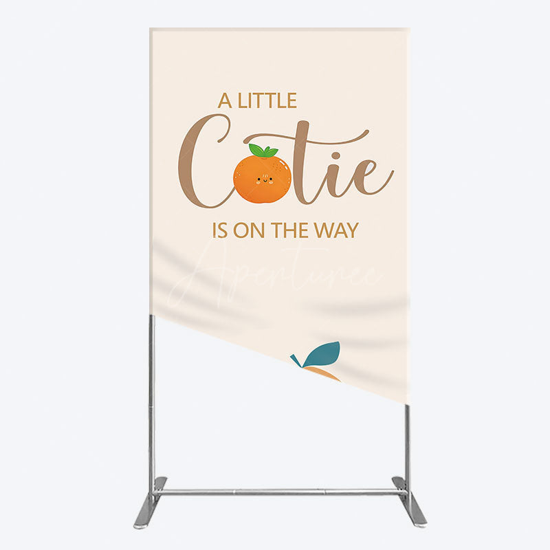 Aperturee - Aperturee Cutie On The Way Baby Shower Party Rectangle Backdrop