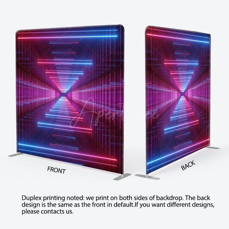 Aperturee - Aperturee Cyber Neon Red Blue Gradient Layering Party Backdrop