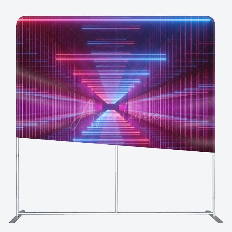Aperturee - Aperturee Cyber Neon Red Blue Gradient Layering Party Backdrop