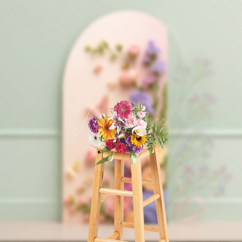 Aperturee - Aperturee Dainty Floral Clean Elegant Wall Wedding Backdrop