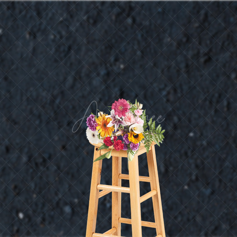 Aperturee - Aperturee Dark Asphalt Abstract Textured Photography Backdrop Black Grunge Gravel Surface for Moody Product Flat Lays
