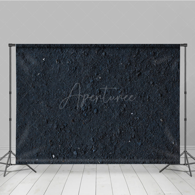 Aperturee - Aperturee Dark Asphalt Abstract Textured Photography Backdrop Black Grunge Gravel Surface for Moody Product Flat Lays