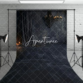 Aperturee - Aperturee Dark Black Room Curtain Candle Retro Wall Sweep Backdrop