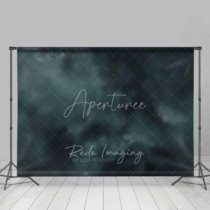 Aperturee - Aperturee Dark Blue Abstract Smoky Texture Backdrop Moody Cloud Grunge Photography Background Modern Portrait Decor