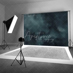 Aperturee - Aperturee Dark Blue Abstract Smoky Texture Backdrop Moody Cloud Grunge Photography Background Modern Portrait Decor