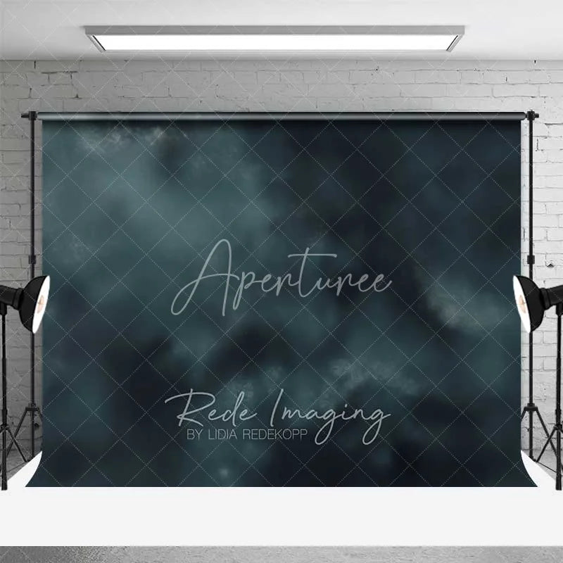 Aperturee - Aperturee Dark Blue Abstract Smoky Texture Backdrop Moody Cloud Grunge Photography Background Modern Portrait Decor