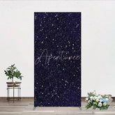 Aperturee - Aperturee Dark Blue Starry Night Galaxy Rectangle Arch Backdrop Celestial Space Theme for Birthday Party Decor