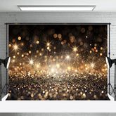 Aperturee - Aperturee Dark Brown With Bokeh Glitters Photography Backdrop