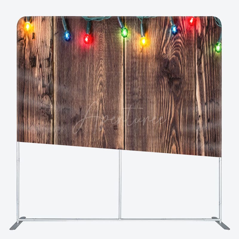Aperturee - Aperturee Dark Brown Wood Texture Fabric Backdrop For Party