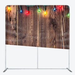 Aperturee - Aperturee Dark Brown Wood Texture Fabric Backdrop For Party