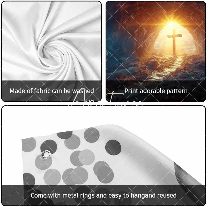 Aperturee - Aperturee Dark Cave Sunlight Cross Easter Garage Door Banner