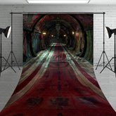 Aperturee - Aperturee Dark Circus Hallway Sweep Backdrop Gothic Carnival and Steampunk Theme Vintage Halloween Photo Shoots