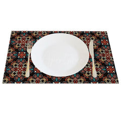 Aperturee - Aperturee Dark Colors Slovakia Patterns Set of 4 Placemats