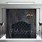 Aperturee - Aperturee Dark Elegant Curtains Chandelier Retro Wall Backdrop