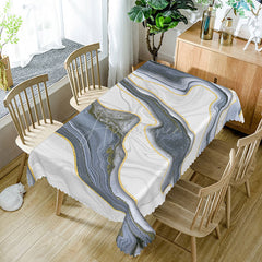 Aperturee - Aperturee Dark Grey Glitter Rectangle Tablecloth with Gradient Effect for Modern and Glamorous Party Decor