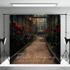 Aperturee - Aperturee Dark Indoor Lovely Greenhouse Window Photo Backdrop