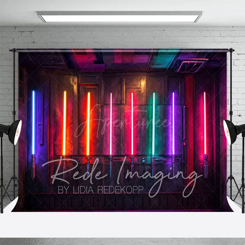 Aperturee - Aperturee Dark Lightsabers Warehouse Science Fiction Backdrop