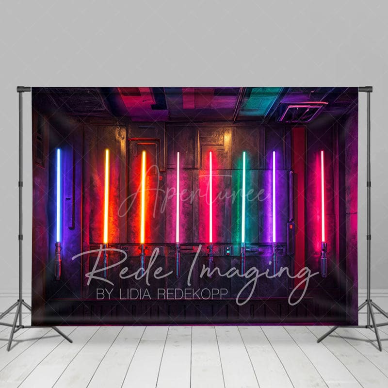 Aperturee - Aperturee Dark Lightsabers Warehouse Science Fiction Backdrop