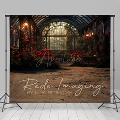 Aperturee - Aperturee Dark Lovely Greenhouse Window Photography Backdrop
