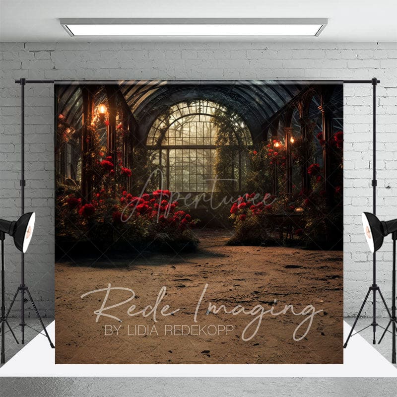Aperturee - Aperturee Dark Lovely Greenhouse Window Photography Backdrop
