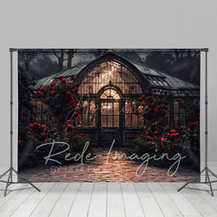 Aperturee - Aperturee Dark Night Lighted Lovely Greenhouse Photo Backdrop