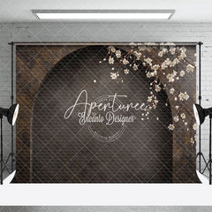 Aperturee - Aperturee Dark Retro Arch Floral Wedding Photography Backdrop