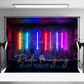 Aperturee - Aperturee Dark Room Colorful Lightsabers Science Fiction Backdrop