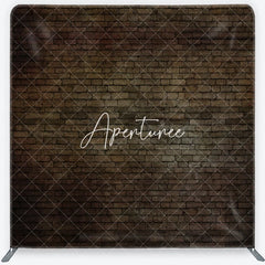 Aperturee - Aperturee Dark Rustic Brick Wall Square Double-Sided Backdrop Vintage Aged Texture for Photography and Studio Props