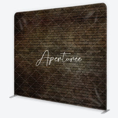 Aperturee - Aperturee Dark Rustic Brick Wall Square Double-Sided Backdrop Vintage Aged Texture for Photography and Studio Props