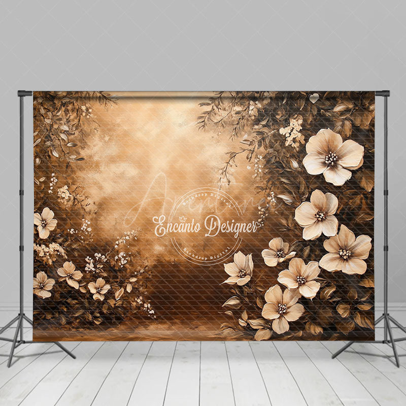 Aperturee - Aperturee Dark Tones Oil Painted Floral Photography Backdrop