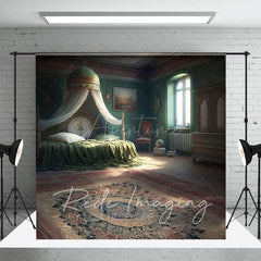 Aperturee - Aperturee Dark Vintage Princess Bedroom Photography Backdrop