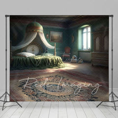 Aperturee - Aperturee Dark Vintage Princess Bedroom Photography Backdrop