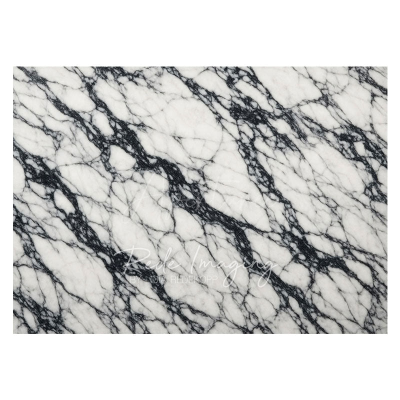 Aperturee - Aperturee Dark White Color Marble Rubber Floor Mat For Photo