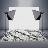 Aperturee - Aperturee Dark White Color Marble Rubber Floor Mat For Photo