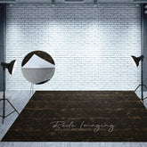 Aperturee - Aperturee Dark Wood Black Retro Fabric Floor Backdrop For Photo