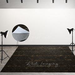 Aperturee - Aperturee Dark Wood Black Retro Fabric Floor Backdrop For Photo