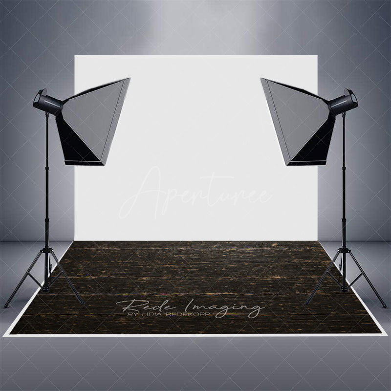 Aperturee - Aperturee Dark Wood Black Retro Rubber Floor Mat For Photo